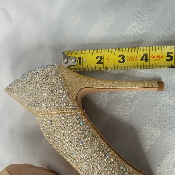 LAUREN LORRAINE SPARKLE PEEP TOE HEELS - Picture 9 of 9